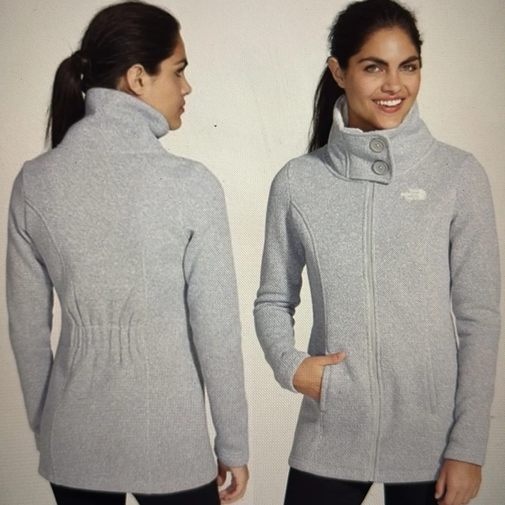 The North Face Lunabrooke Full Zip Sweater Jacket Heather Gray - Sz. Small - Picture 8 of 14